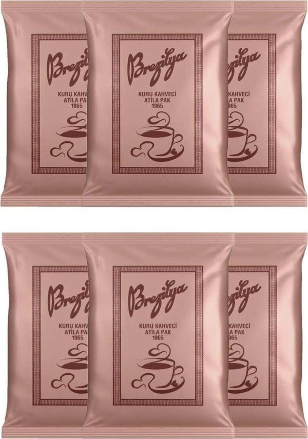 Brezilya Kuru Kahveci Atilla Pak Orta Kavrulmuş Mehşur Denizli Türk Kahvesi 100 Gr 6'lı Set 100gr X6 - Image 1
