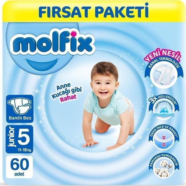 Molfix Bebek Bezi 5 Beden Junior Fırsat Paketi 60 Adet - Image 1