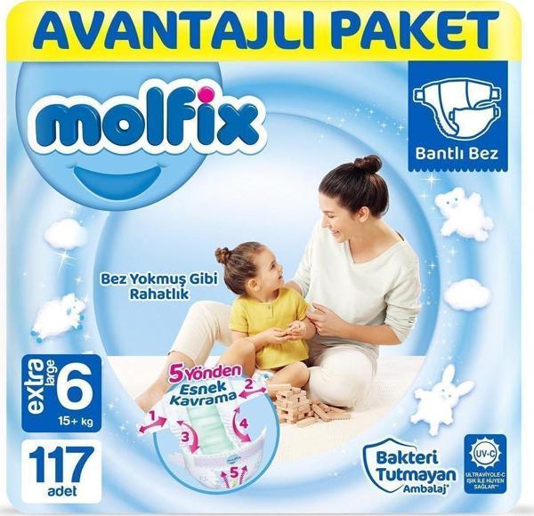 Molfix Bebek Bezi 6 Beden Ekstra Large Avantajlı Paket 117 Adet - Image 1