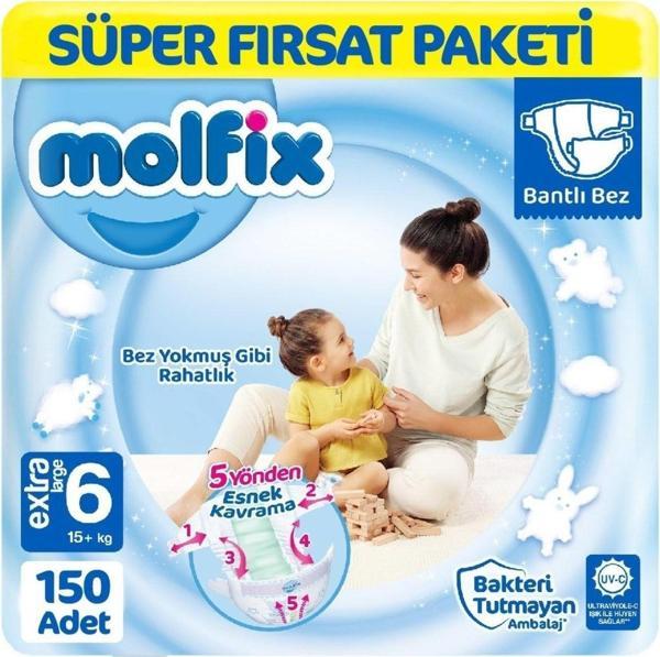 Molfix Bebek Bezi 6 Beden Süper Fırsat Paketi 50x3 150 Adet - Image 1