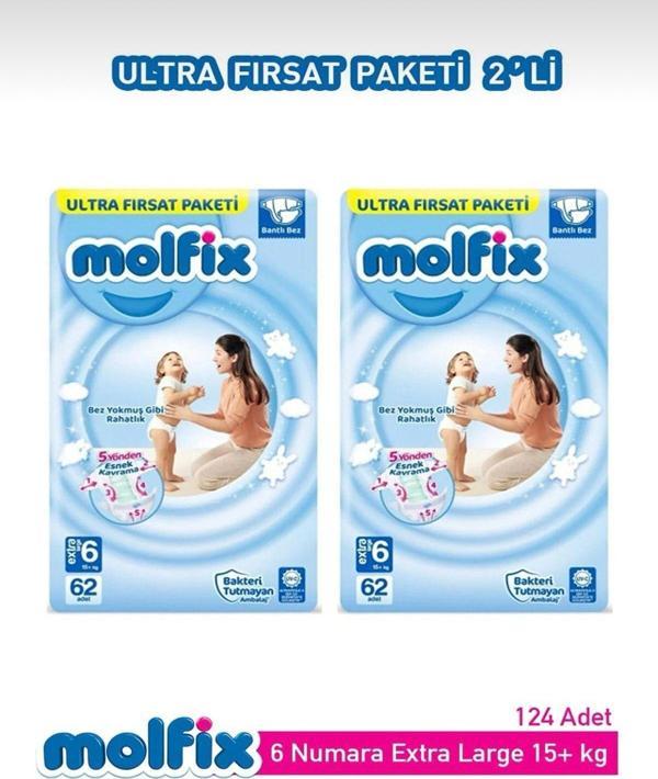 Molfix Bebek Bezi 6-numara 124lü - Image 1