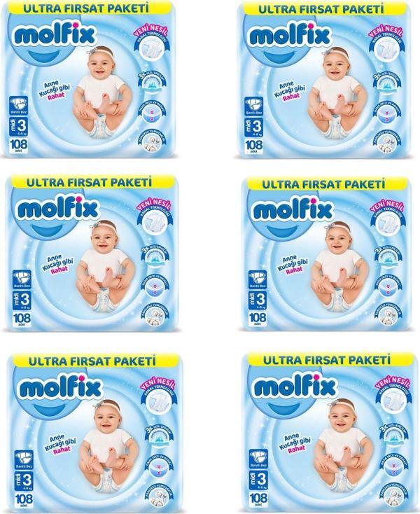 Molfix Bebek Bezi Ultra Fırsat Paketi 3 Numara 648'li - Image 1
