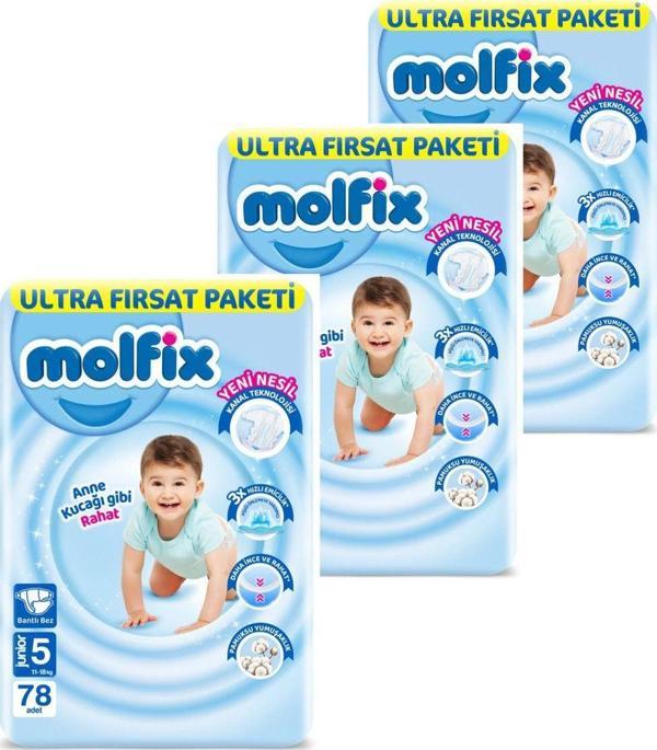 Molfix Bebek Bezi Ultra Fırsat Paketi 5 Numara 234'lü - Image 1
