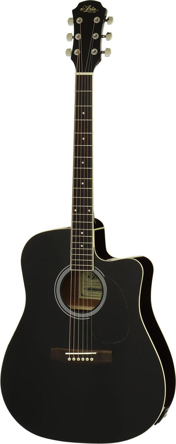 Aria AWN15CEBK Cutaway Elektro Akustik Gitar - Image 1