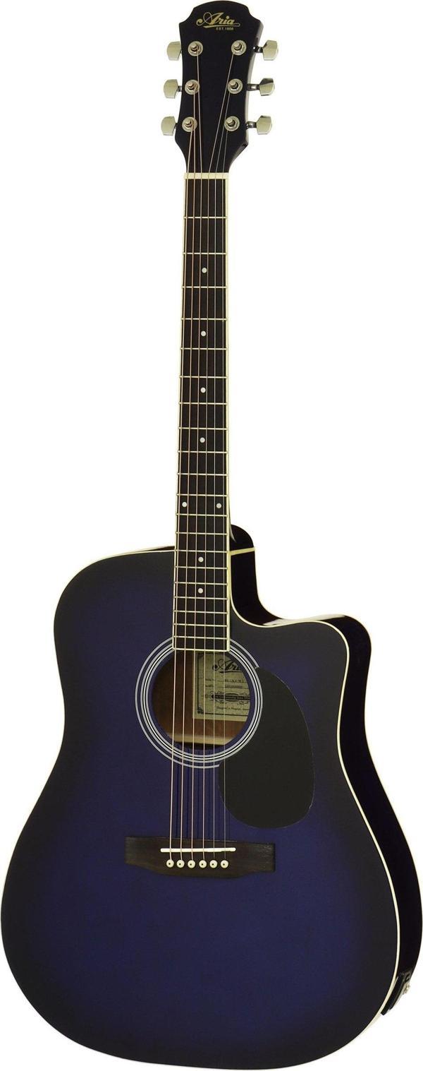 Aria AWN15CEBLS Cutaway Elektro Akustik Gitar - Image 1