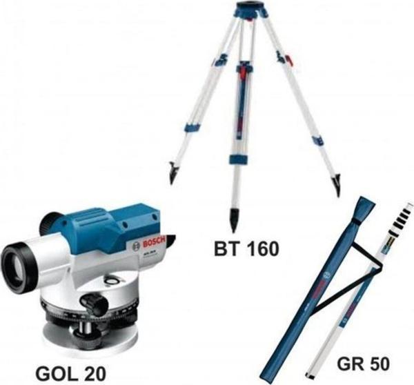 Bosch Gol 20 D+Bt 160 Tripod+Gr 500 Mira 100 Metre Optik Nivelman - Image 1