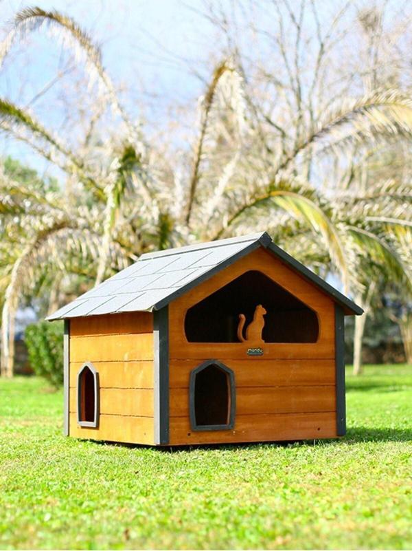 Mandu Ahşap Teraslı (Dublex) Kedi Evi - Image 1