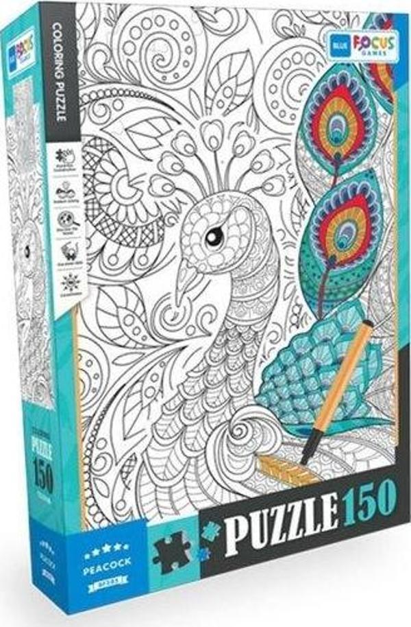 Blue Focus Tavuskuşu 150 Parça Boyanabilir Puzzle BF385 - Image 1