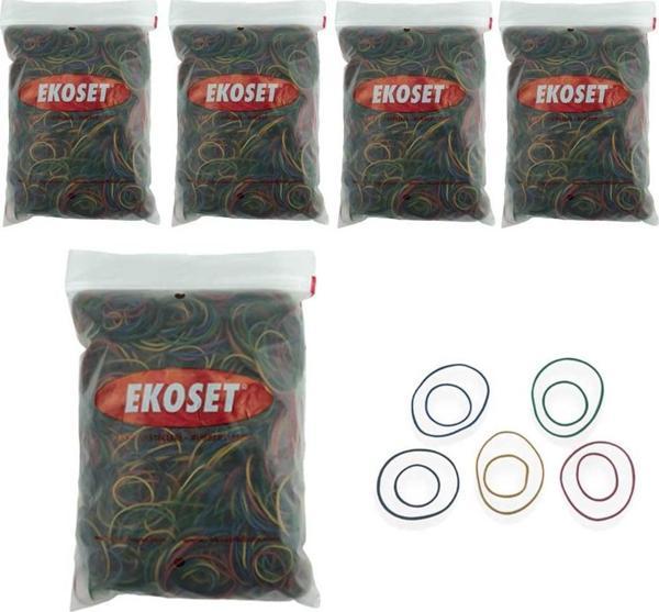 Karışık Boy ve Renkte İnce Paket Lastikleri 5000 Adet 5 Renk 40 ve 70mm  - Image 1