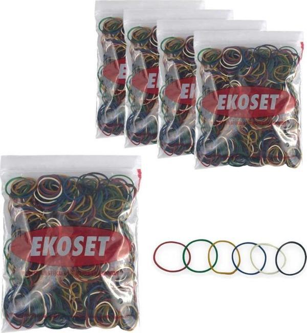 Renkli Kauçuk Toka Lastiği Karışık 6 Renk 40mm 5000 Adet - Image 1