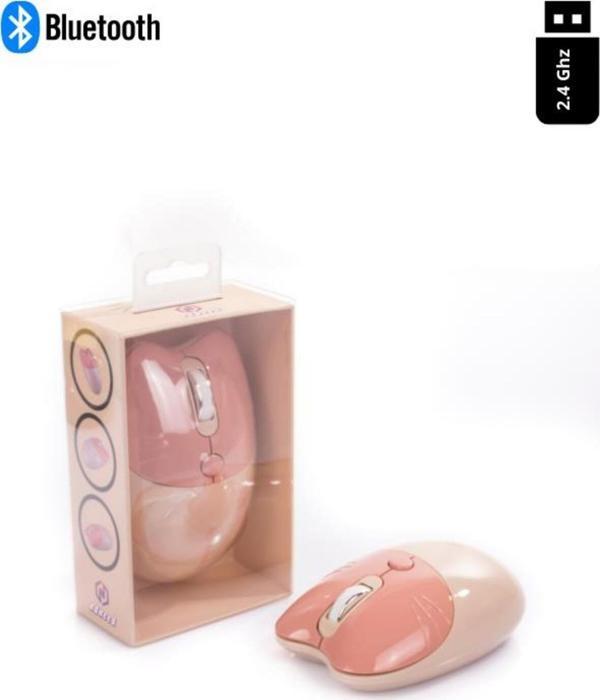 Sevimli Kedi Kablosuz Sütlü Çay Bluetooth Mouse - Image 1