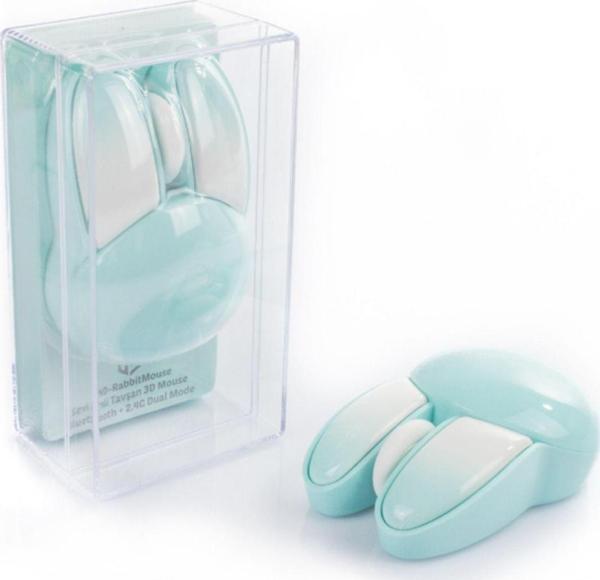 Sevimli Tavşan Kablosuz Mavi Bluetooth Mouse - Image 1