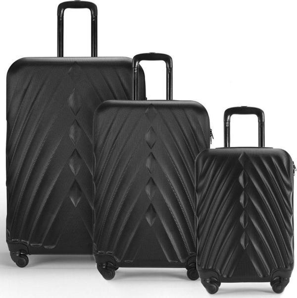 Valiz Set 3 Lü Siyah Wx-400 - Image 1