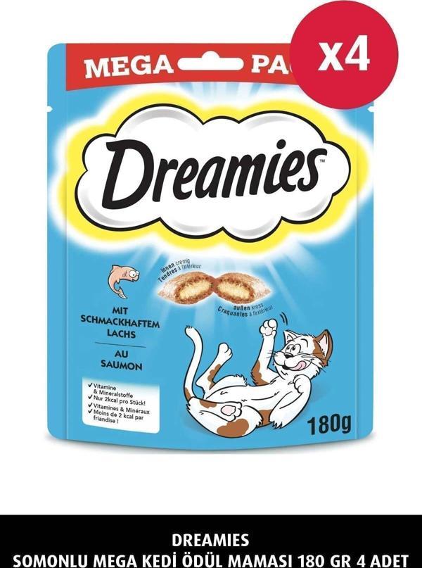 Dreamies Somonlu Mega Kedi Ödül Maması 180 G 4X - Image 1