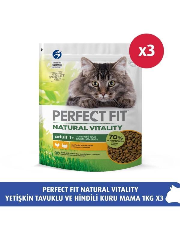 Perfect Fit Natural Vitality Yetişkin Tavuklu Ve Hindili Kuru Mama 1Kg 3X - Image 1