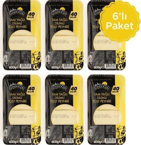 Gündoğdu Dilimli Tost Peyniri 600gr 6'lı - Image 1