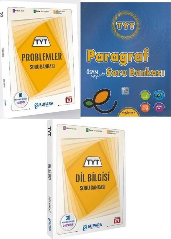 Supara Yayınları 2025 TYT Problem Dil Bilgisi ve Endemik TYT Paragraf Soru 3 Kitap Set - Supara Yayınları - Image 1