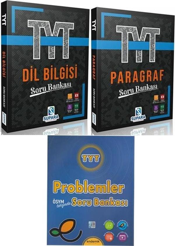 Supara Yayınları TYT Paragraf Dil Bilgisi ve Endemik Problem Soru Bankası 3 Kitap Set - Supara Yayınları - Image 1