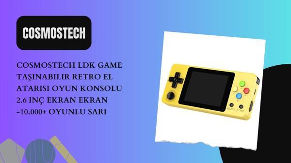 Cosmostech LDK Game Taşınabilir Retro El Atarisi Oyun Konsolu 2.6 inç ekran Ekran -10.000+ Oyunlu Sarı - Image 1