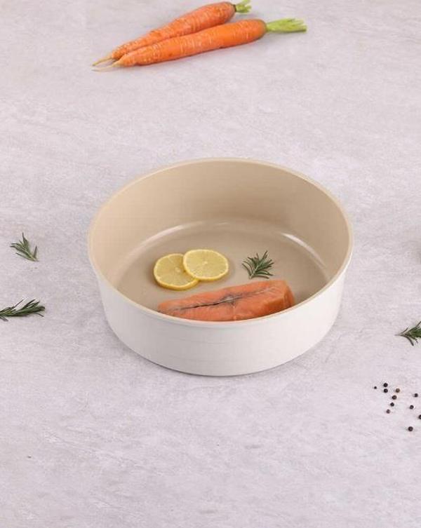 Neoflam Fika Bej Aliüminyum Döküm Yuvarlak Fırın Tepsisi 26cm - Image 1