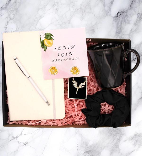 HEDİYE KUTUSU - DEFTER & KALEM & KUPA & KOLYE & TOKA - Image 1
