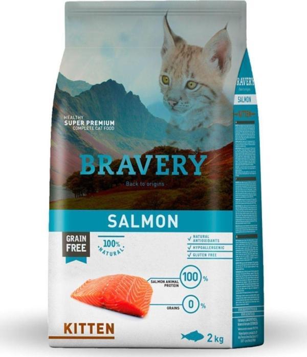 Bravery Tahılsız Somonlu Yavru Kedi Maması 2 Kg - Image 1