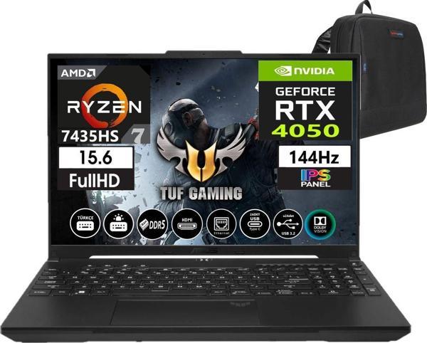 Asus Tuf Gaming A15 FA507NUR-LP035 Ryzen 7 7435HS 32GB Ddr5 Ram 2tb SSD WINDOWS11HOME 15.6 Inç Fhd 144Hz 6GB/RTX4050 140W Taşınabilir Bilgisayar FA507NUR-LP03523 + Weblegelsin Çanta - Image 1