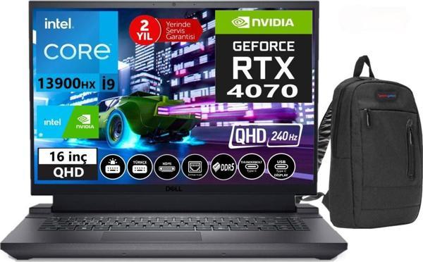 Dell G16 7630 Intel Core I9 13900HX 96GB DDR5RAM 512GB SSD 8gb RTX4070 16 Inç 240Hz Qhd + Freedos Taşınabilir Bilgisayar G76302401024U07 + Weblegelsin Çanta - Image 1