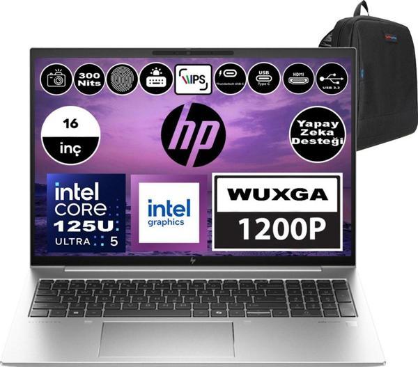 Hp Elitebook 860 G11 Intel Core Ultra 5 125U 64GB Ddr5 2tb SSD 16" IPS Wuxga Windows 11 Pro Taşınabilir Bilgisayar 8A4S8EA11 + Zetta Çanta - Image 1