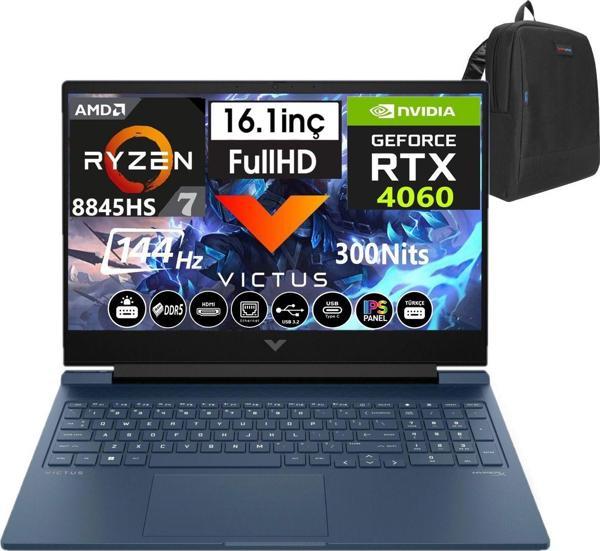 Hp Victus 16-S1011NT Amd Ryzen 7 8845HS 64GB Ddr5 2tb SSD 8GB/RTX4060 WINDOWS11HOME 16" 144 Hz Fhd IPS Taşınabilir Bilgisayar 9Z791EAW35 + Weblegelsin Çanta - Image 1