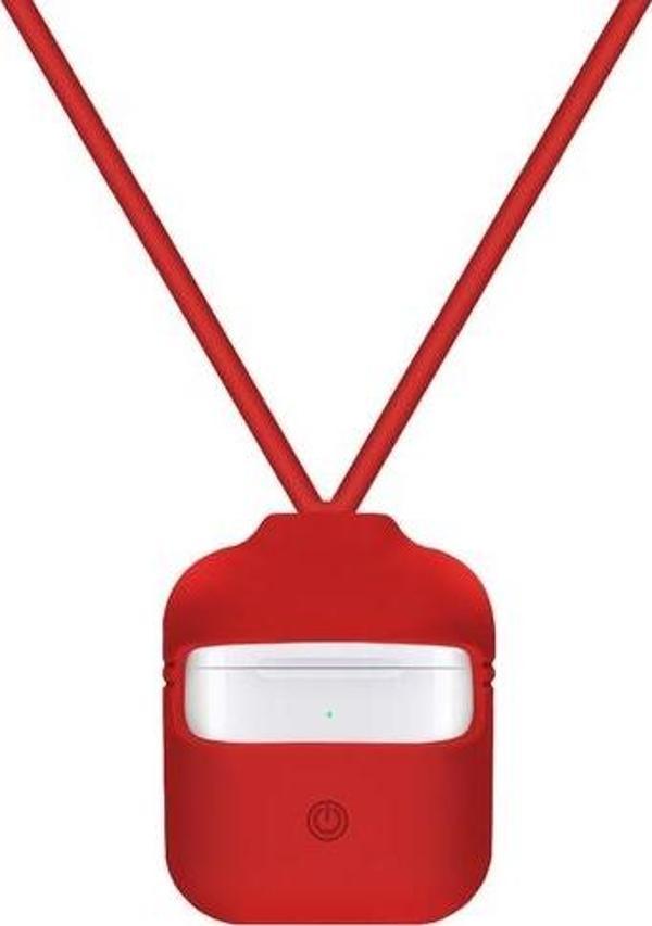 Blogy AirPods ile Uyumlu Silikon Kılıf Red - Image 1