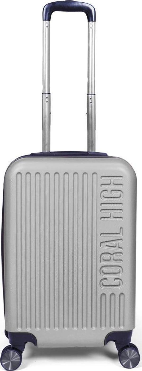 Coral High ABS Gümüş Küçük Boy Valiz 16431 - Image 1