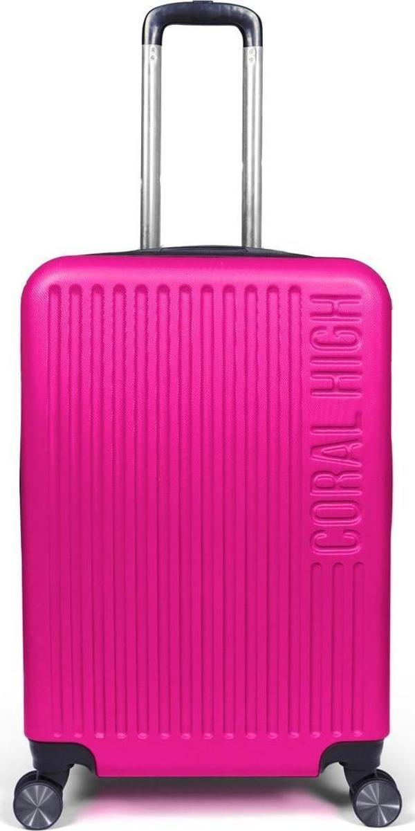 Coral High ABS Pembe Orta Boy Valiz 16417 - Image 1