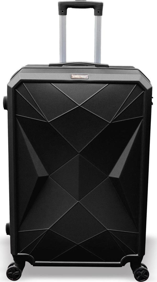 Coral High Diamond ABS Siyah Büyük Boy Valiz 16603 - Image 1