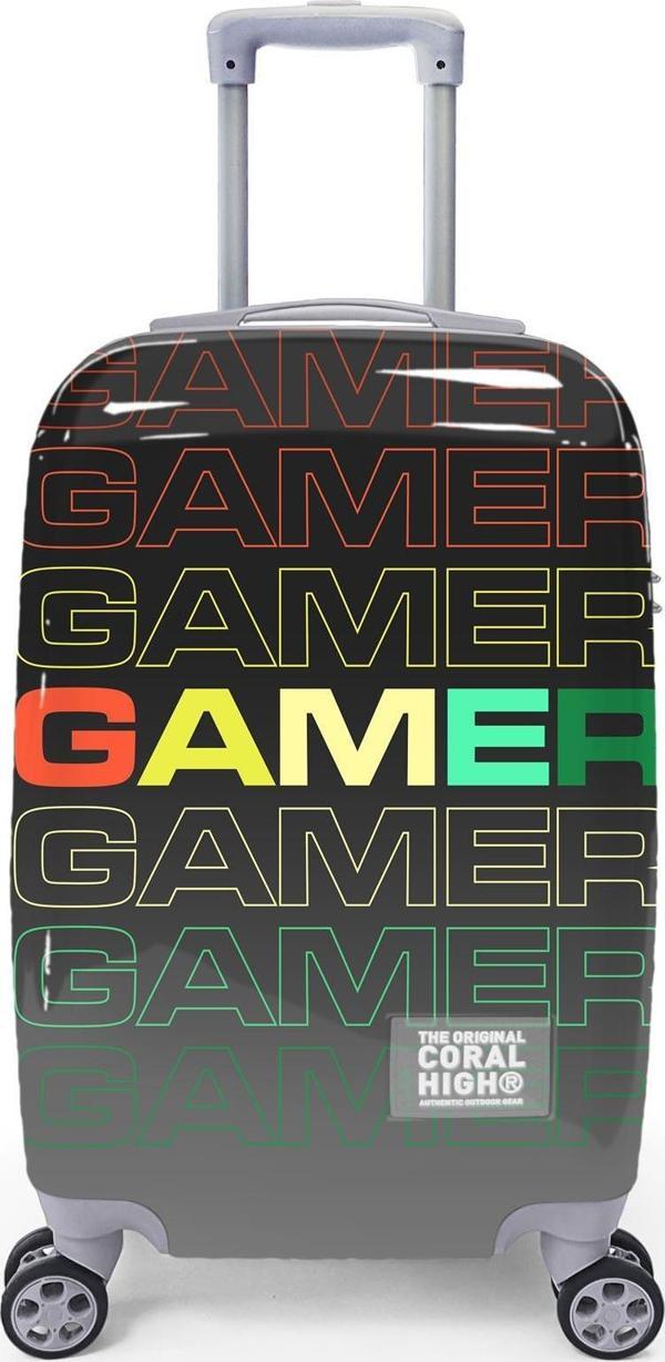 Coral High Gamer Desenli Kabin Boy Valiz (50cm) 16546 - Image 1