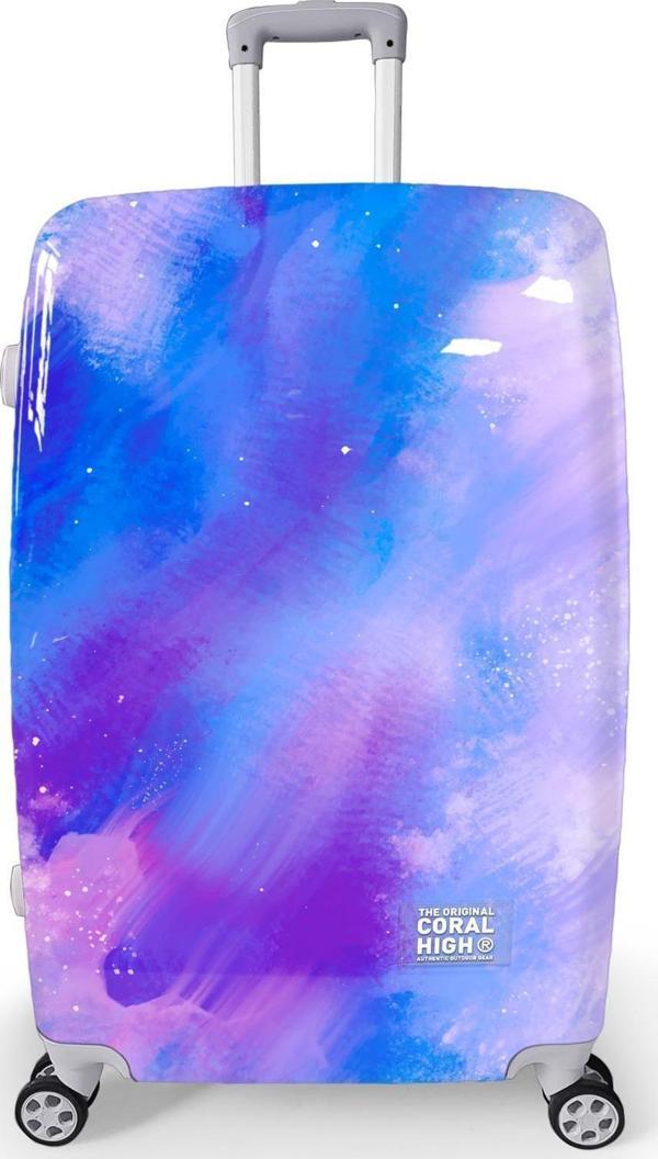 Coral High Renkli Desenli PC Büyük Boy Valiz (70cm) 16838 - Image 1