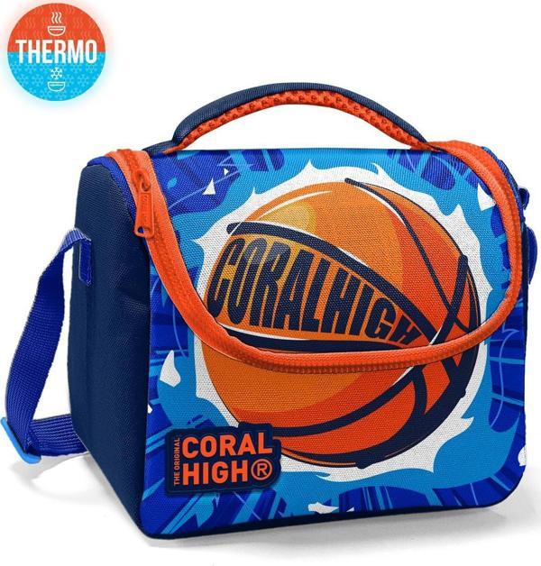 Coral High Kids Lacivert Mavi Basketbol Top Desenli Thermo Beslenme Çantası 11851 - Image 1