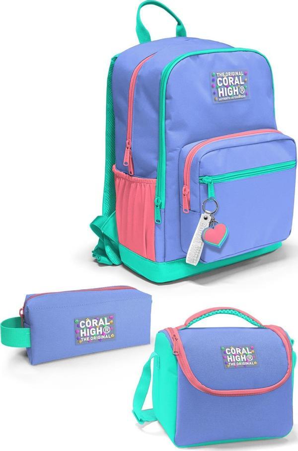 Coral High Derin Mavi Renkli 3’lü Okul Çanta Seti SET0123641 - Image 1