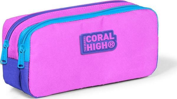 Coral High Kids Açık Pembe Lavanta İki Bölmeli Kalem Çantası 22189 - Image 1