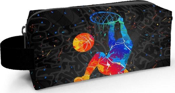 Coral High Kids Gri Basketbol Desenli Lacivert Kalem Çantası 22083 - Image 1