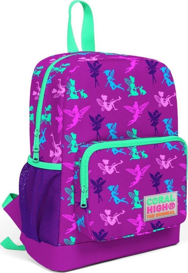 Coral High Kids Koyu Pembe Peri Desenli İki Bölmeli İlkokul Sırt Çantası 23306 - Image 1