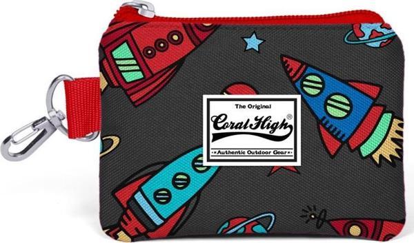 Coral High Kids Gri Uzay Desenli Bozuk Para Çantası 21730 - Image 1