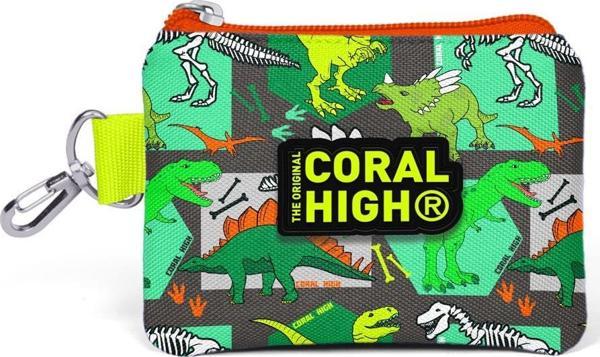 Coral High Kids Gri Yeşil Dinozor Desenli Bozuk Para Çantası 21864 - Image 1
