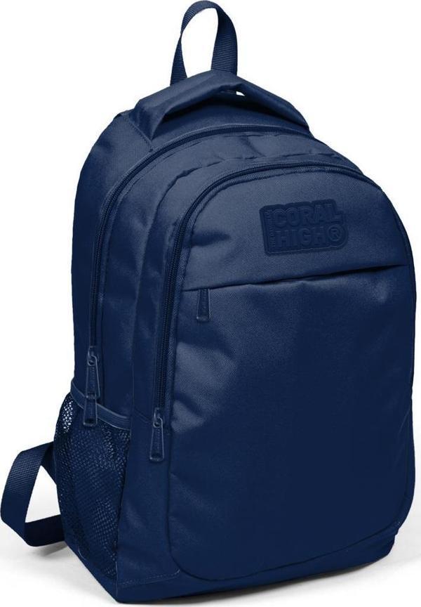 Coral High Kids Lacivert Üç Bölmeli USB Şarjlı Kulaklık Çıkışlı Sırt Çantası 24313 - Image 1