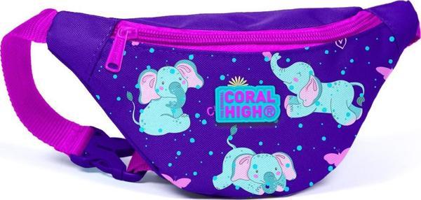 Coral High Kids Mor Pembe Fil Desenli Bel Çantası 12622 - Image 1