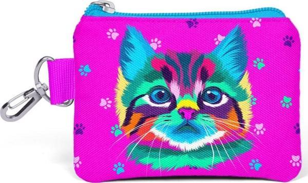 Coral High Kids Mor Pembe Kedi Desenli Bozuk Para Çantası 21866 - Image 1