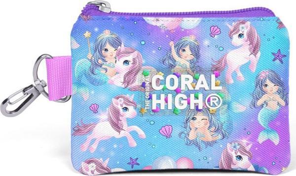 Coral High Kids Mor Pembe Unicorn Deniz Kızı Desenli Bozuk Para Çantası 21916 - Image 1