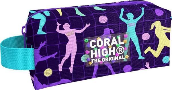 Coral High Kids Mor Voleybol Desenli Kalem Çantası 22076 - Image 1