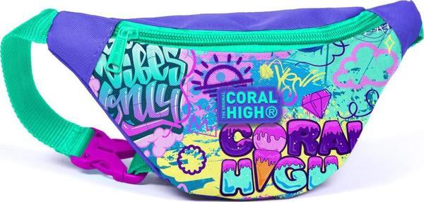 Coral High Kids Lavanta Su Yeşili Grafiti Desenli Bel Çantası 12625 - Image 1