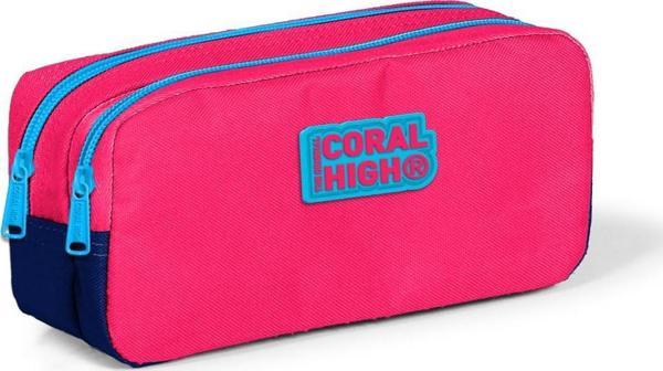 Coral High Kids Neon Mercan İki Bölmeli Kalem Çantası 22190 - Image 1
